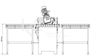 UZ-30 - габариты входного и выходного стола с регулируемыми упорами