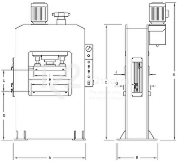 Пресс гидравлический RHTC PPRM-300 - схема