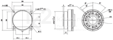 Габариты фланца промышленного робота-манипулятора CRP RA07A-08