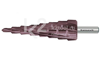 Ступенчатое сверло Ø 6-12 мм, HSS-XE с покрытием TiTAN-TEC, Karnasch, арт. 21.3062