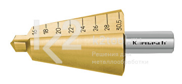 Коническое сверло Ø 16-30,5 мм, HSS-XE с покрытием TiN-GOLD, Karnasch, арт. 21.0038