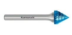 Борфрезы твердосплавные Karnasch форма J (зенкер с вершиной 60°), HP-3, Blue-Tec, серия 11.5101