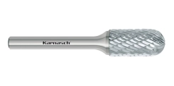 Борфрезы твердосплавные Karnasch форма C (цилиндр со сферическим концом), HP-3, без покрытия, серия 11.3021